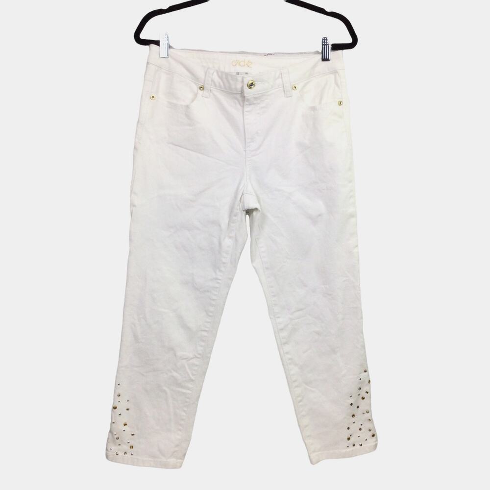 Cache Y2K Glam McBling Resortwear Gemstone Studded Mid-Rise Cropped Pant 10